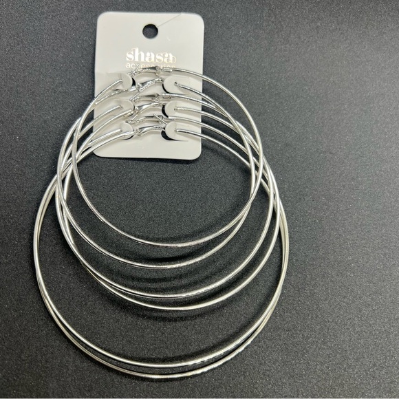 Shasa Jewelry - 3 pairs Large hoop earrings NEW